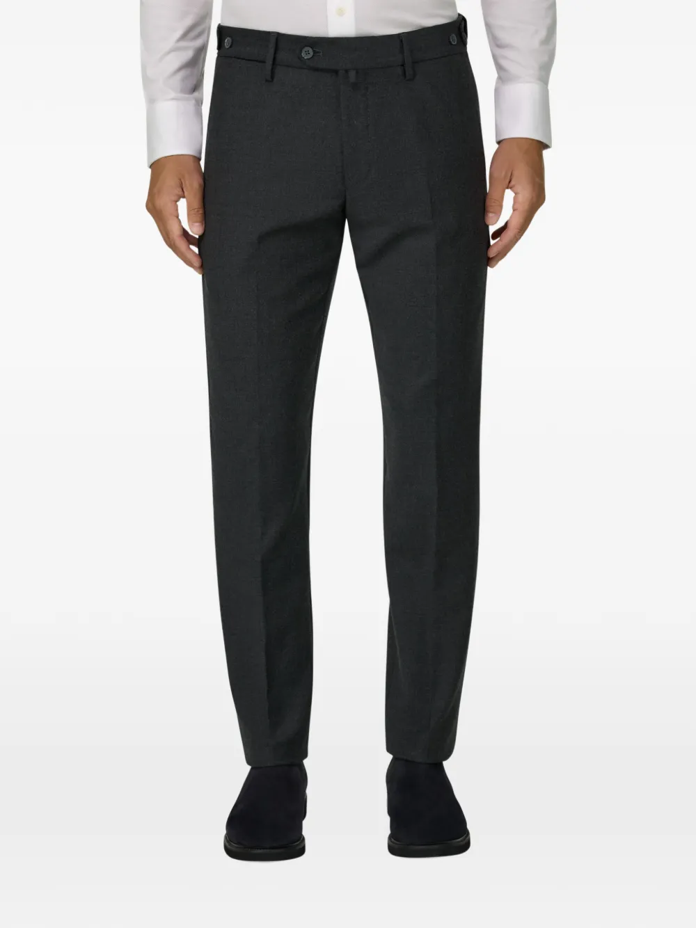 Boggi Milano stretch flannel trousers Grijs