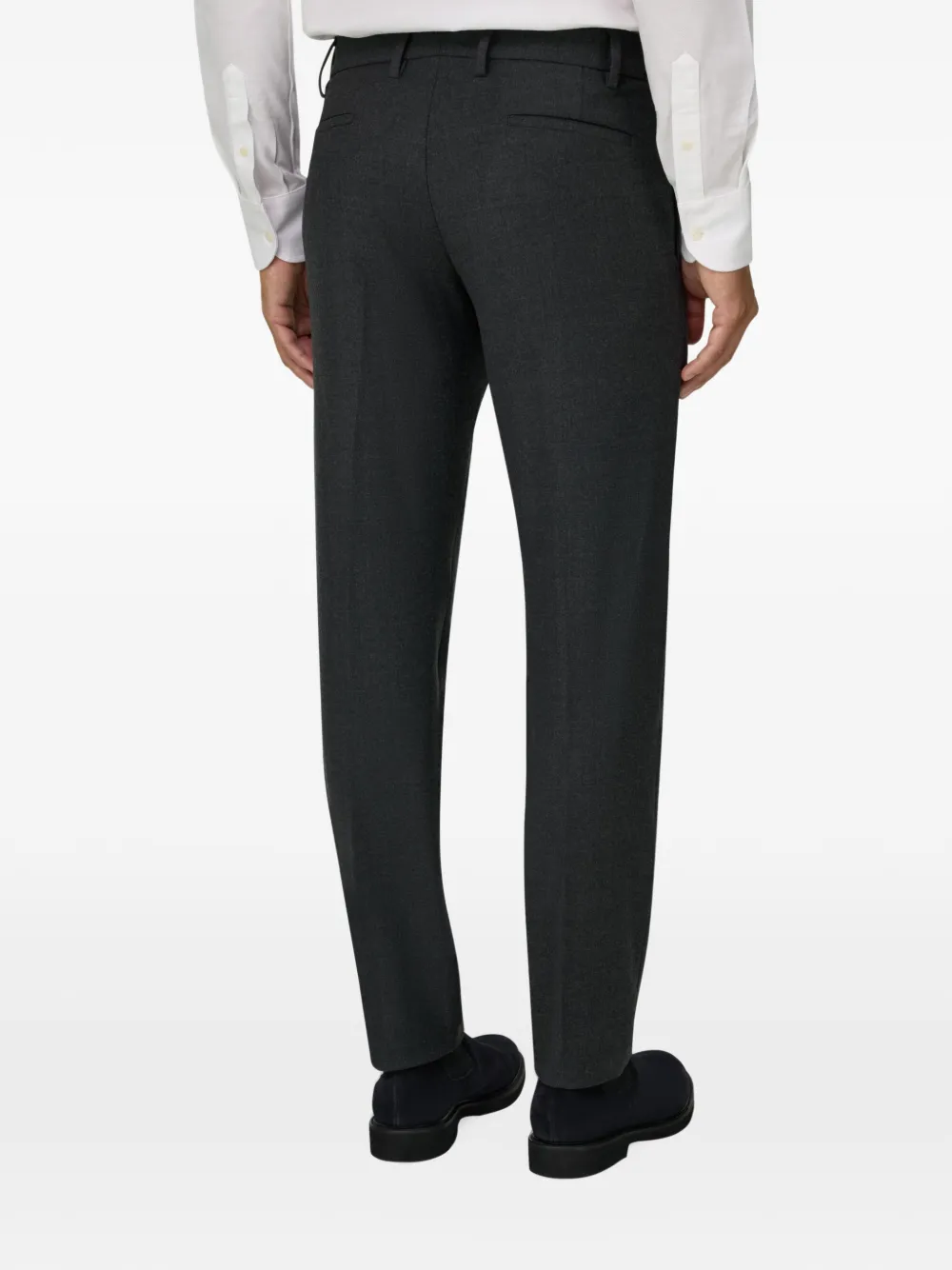 Boggi Milano stretch flannel trousers Grijs