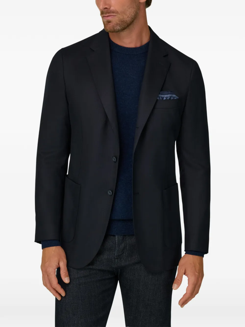 Boggi Milano wool flannel jacket Blauw