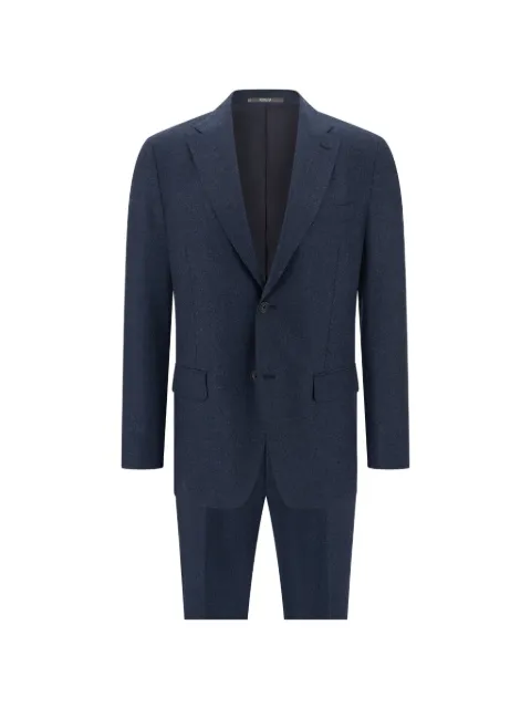 Boggi Milano suit herringbone in wool flannel