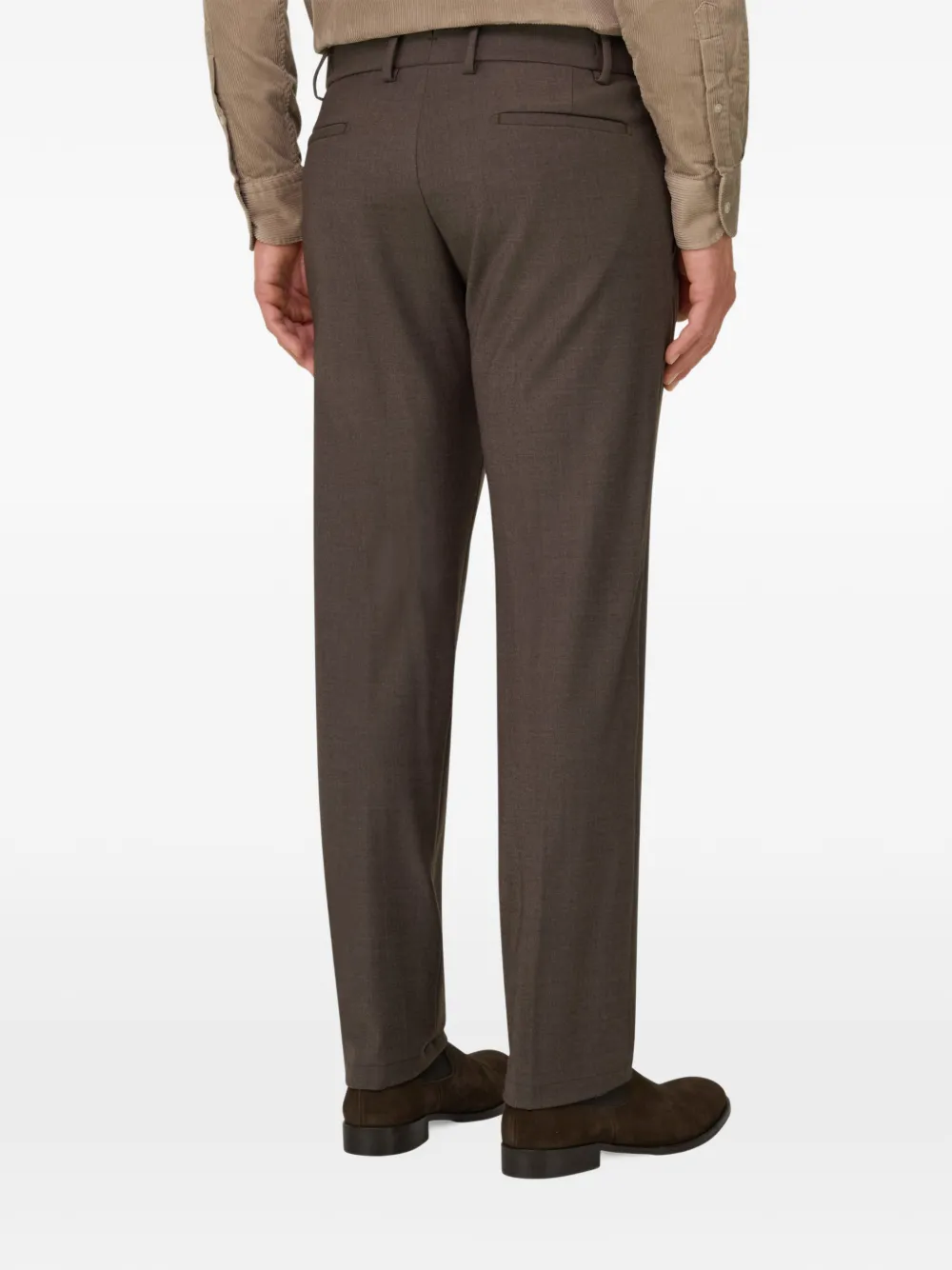 Boggi Milano stretch flannel trousers Bruin