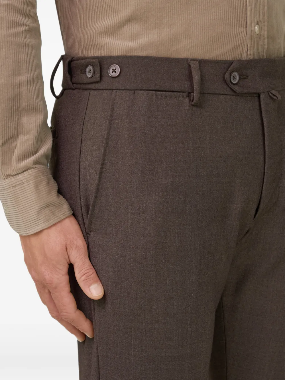 Boggi Milano stretch flannel trousers Bruin