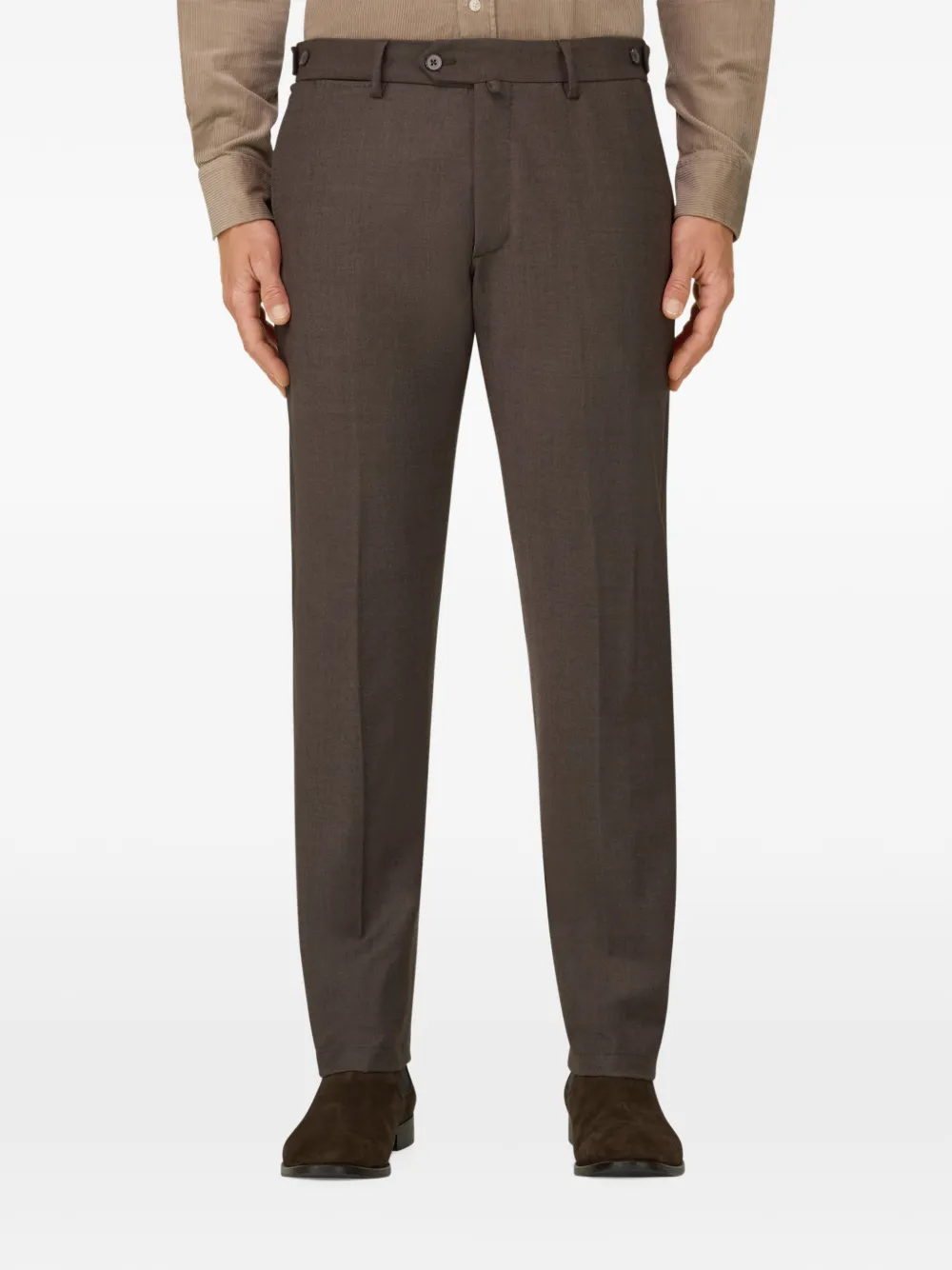 Boggi Milano stretch flannel trousers Bruin