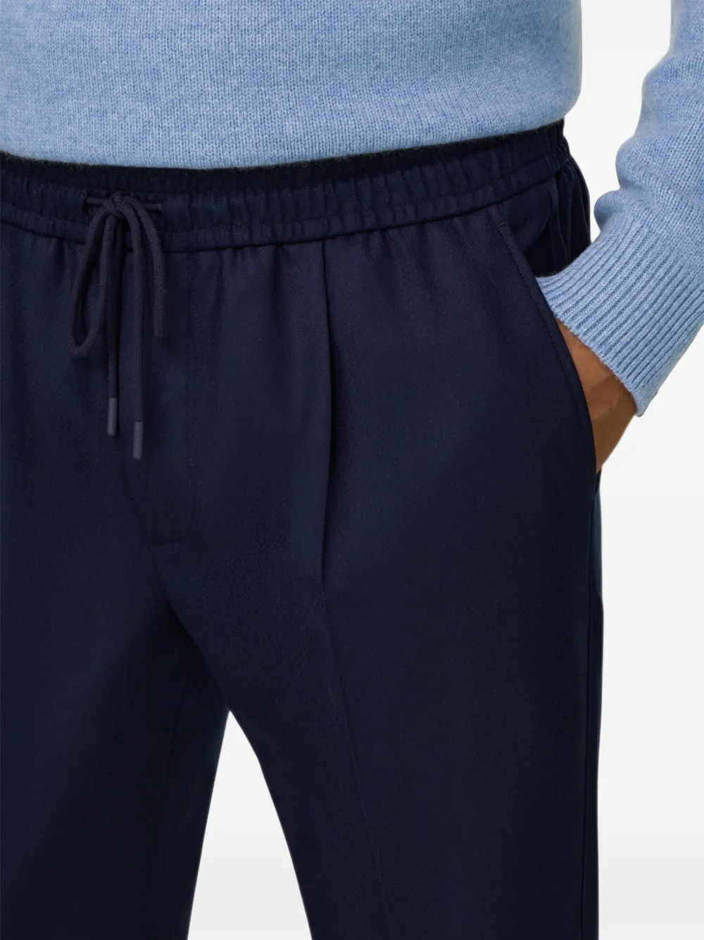 Boggi Milano City trousers in mélange wool flannel Blauw