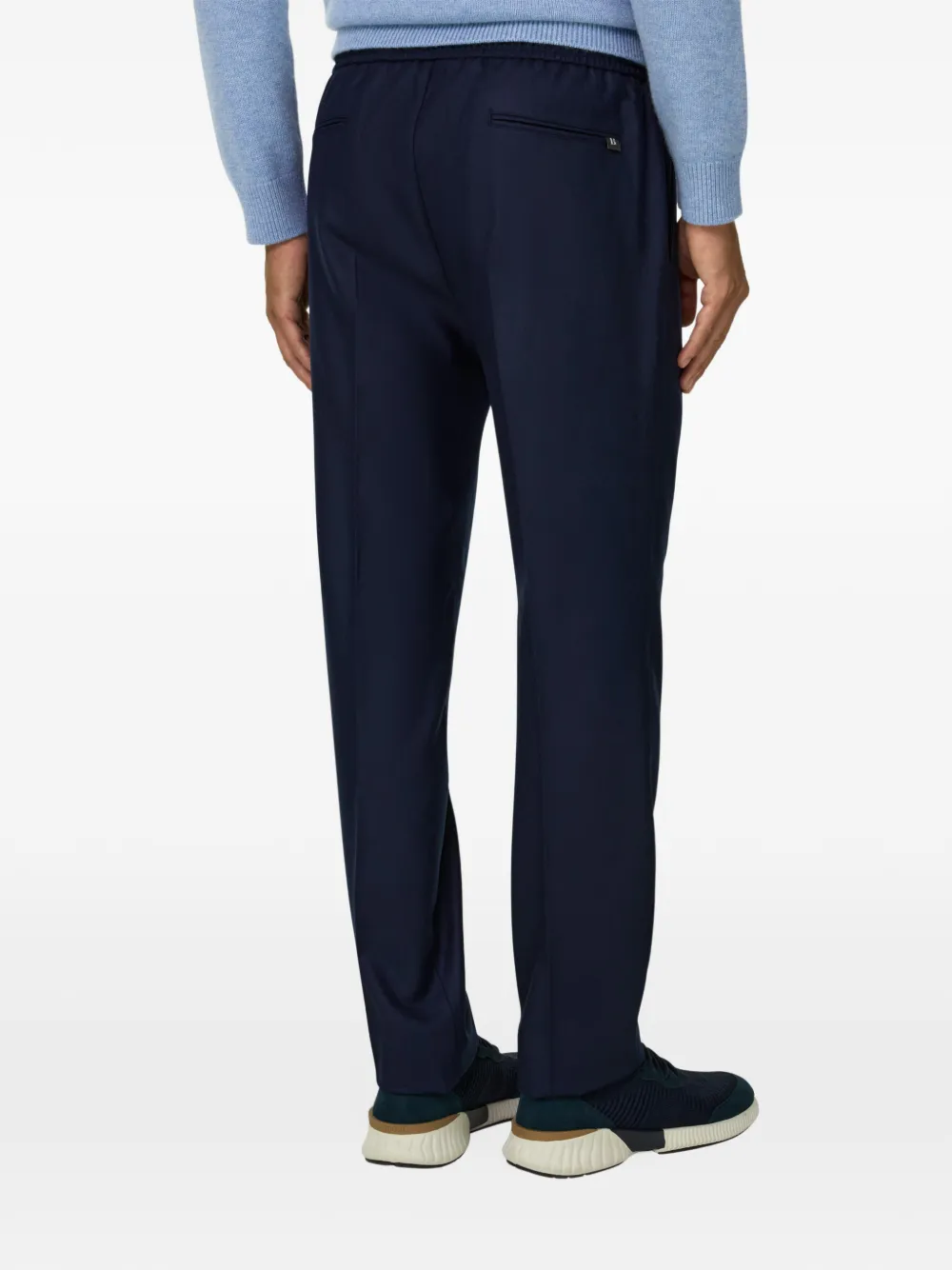 Boggi Milano City trousers in mélange wool flannel Blauw
