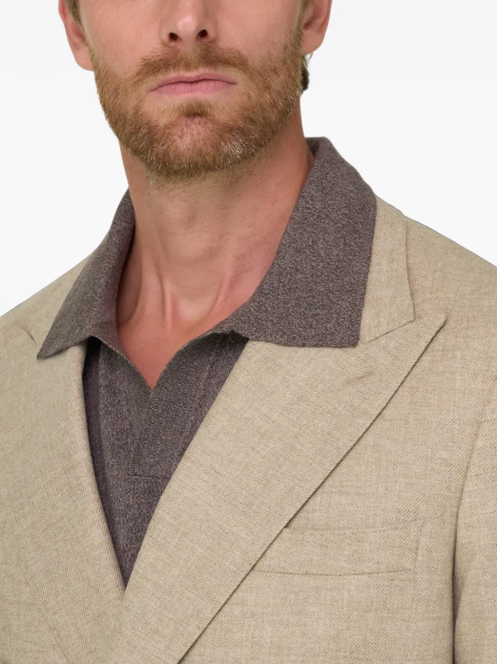Boggi Milano blazer double-breasted in wool cashmere Beige