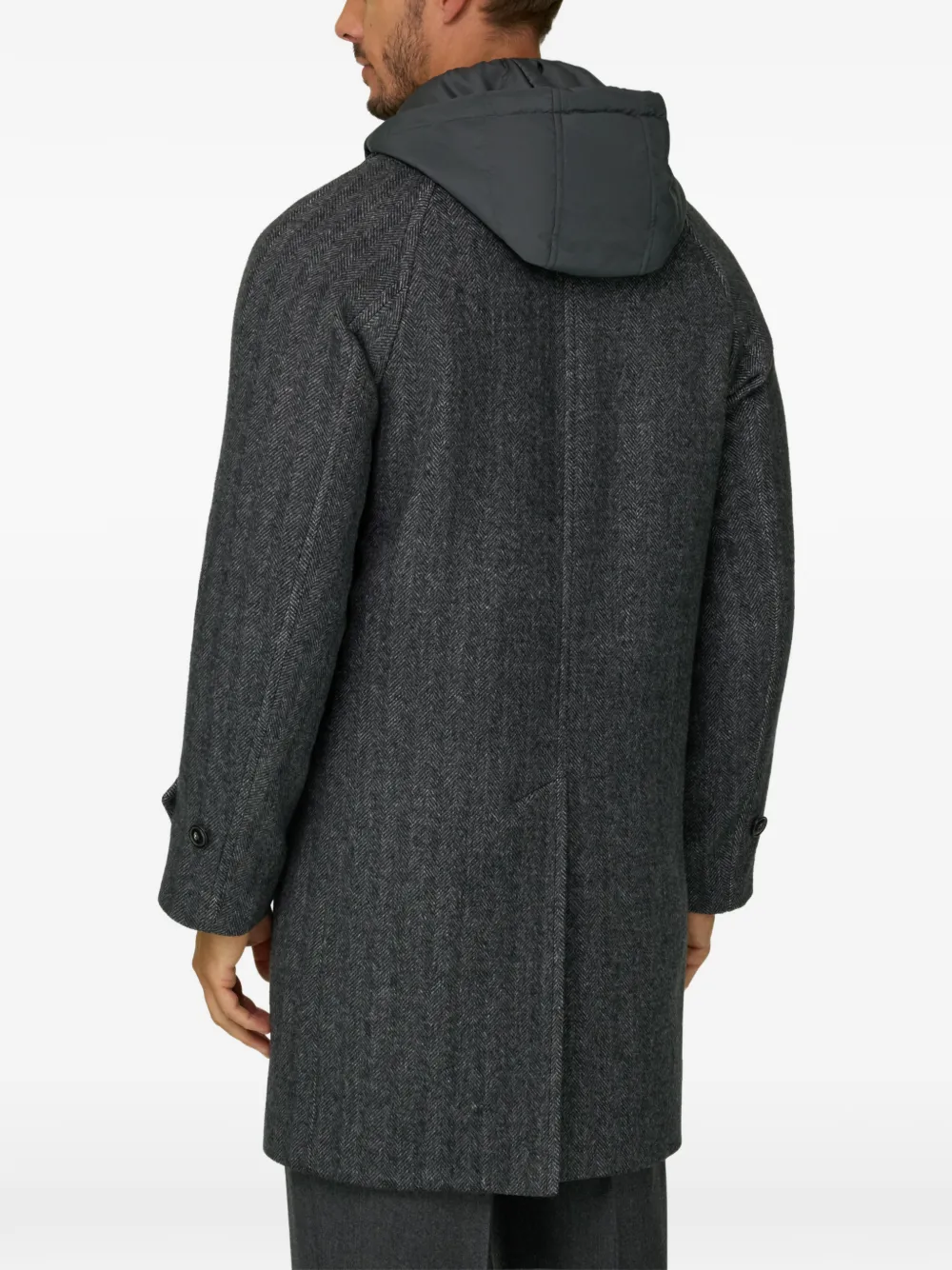 Boggi Milano single-breasted coat in wool blend Grijs