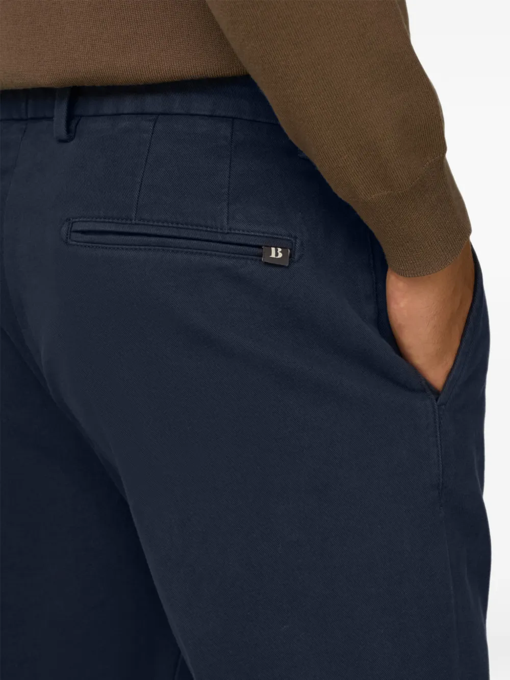 Boggi Milano Broek van stretchkatoen Blauw