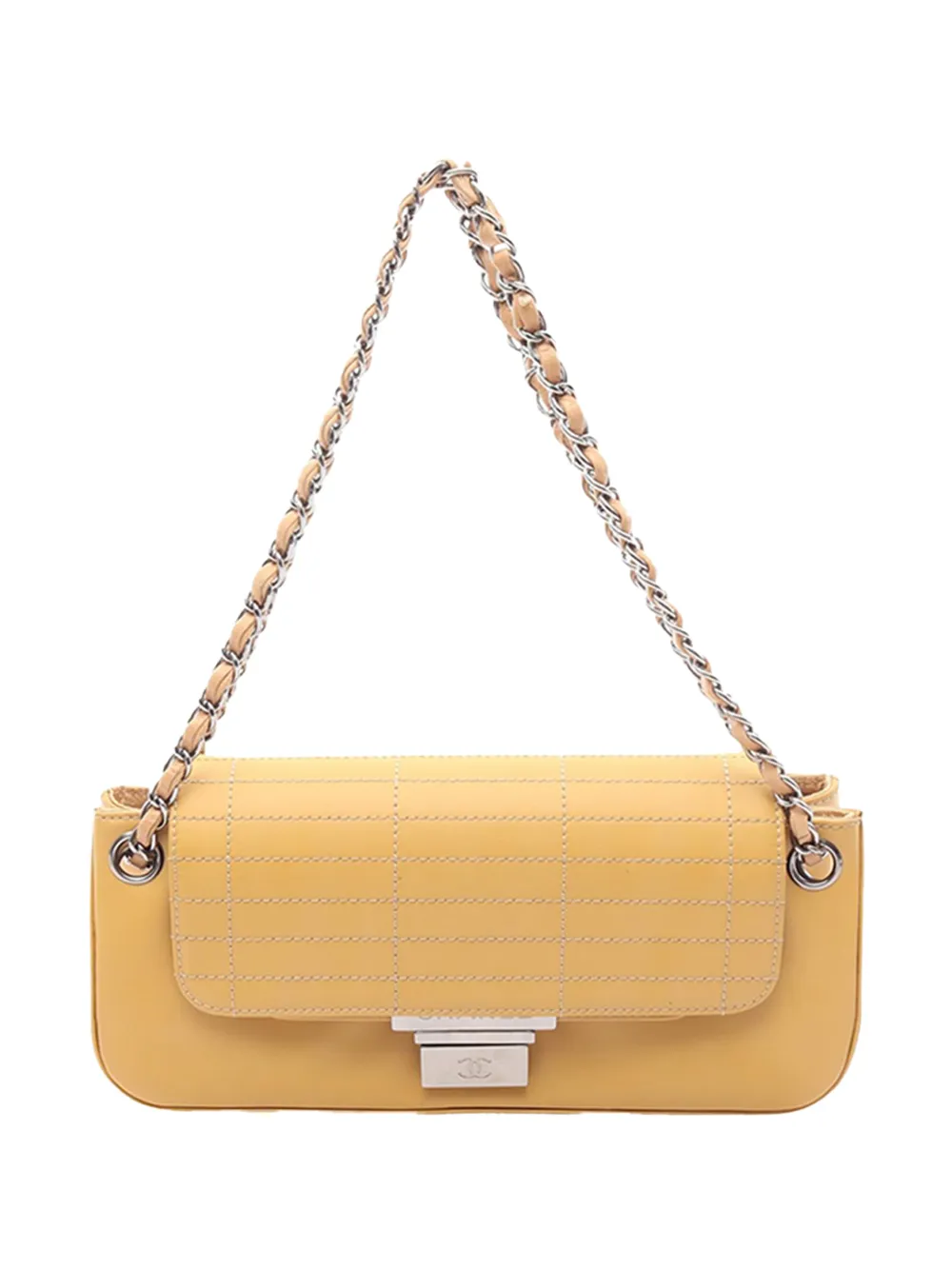 CHANEL Pre-Owned 2005-2006 Calfskin Push Lock Accordion Flap shoulder bag - Gelb