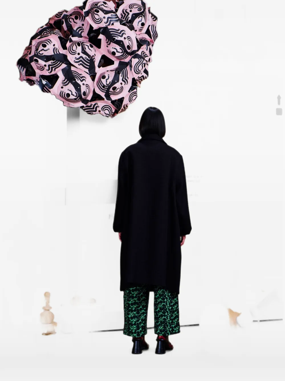 Henrik Vibskov 3D single-breasted coat Zwart