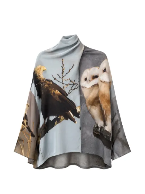 Anntian animal-print wrap top
