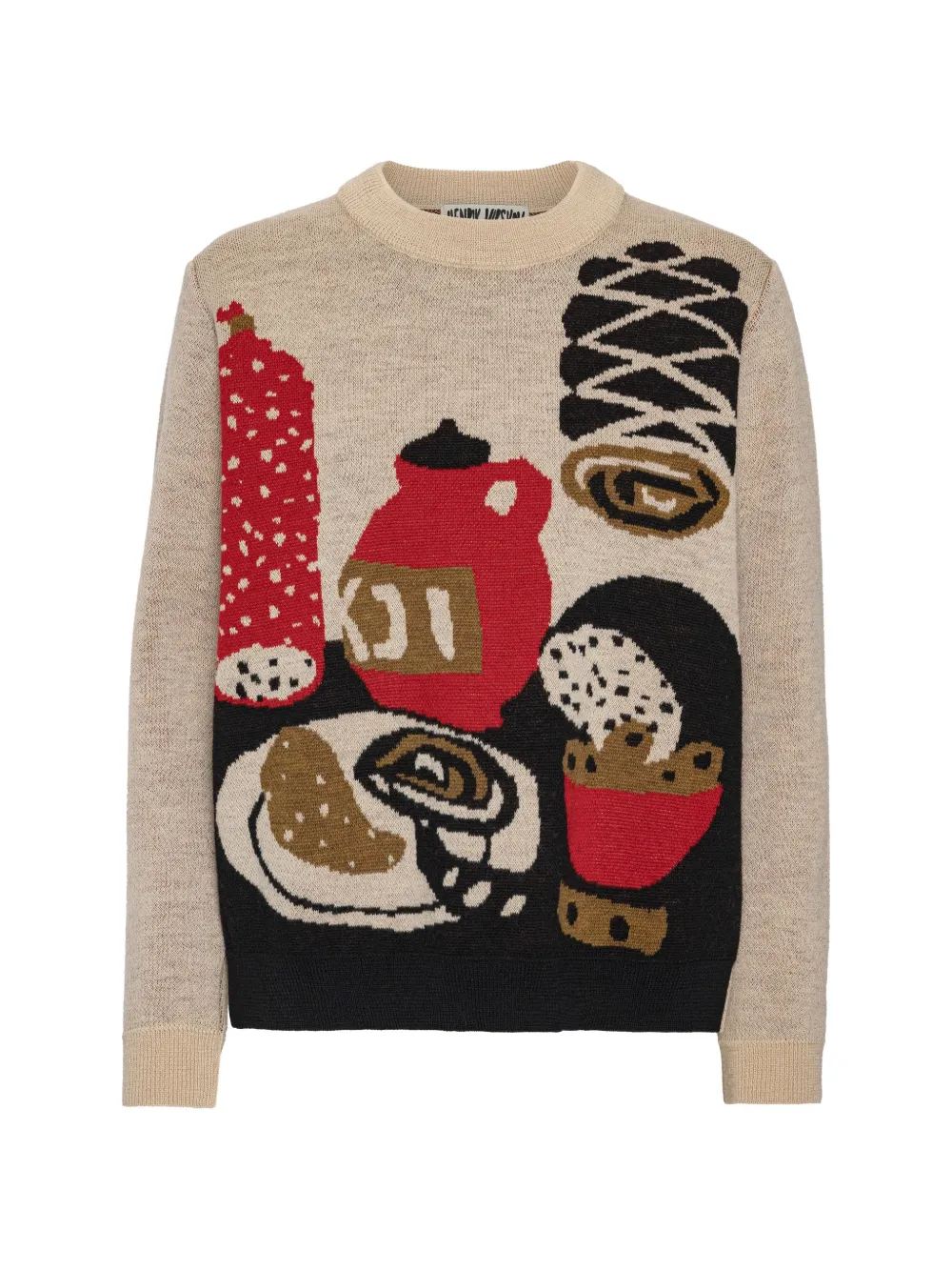 Henrik Vibskov Salami graphic-knit sweater Beige