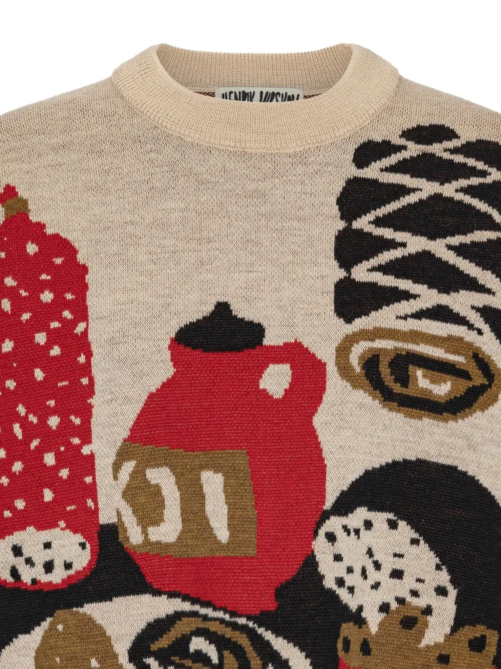 Henrik Vibskov Salami graphic-knit sweater Beige