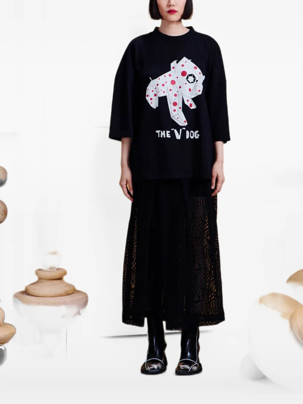 Henrik Vibskov V Dog graphic-print t-shirt Zwart