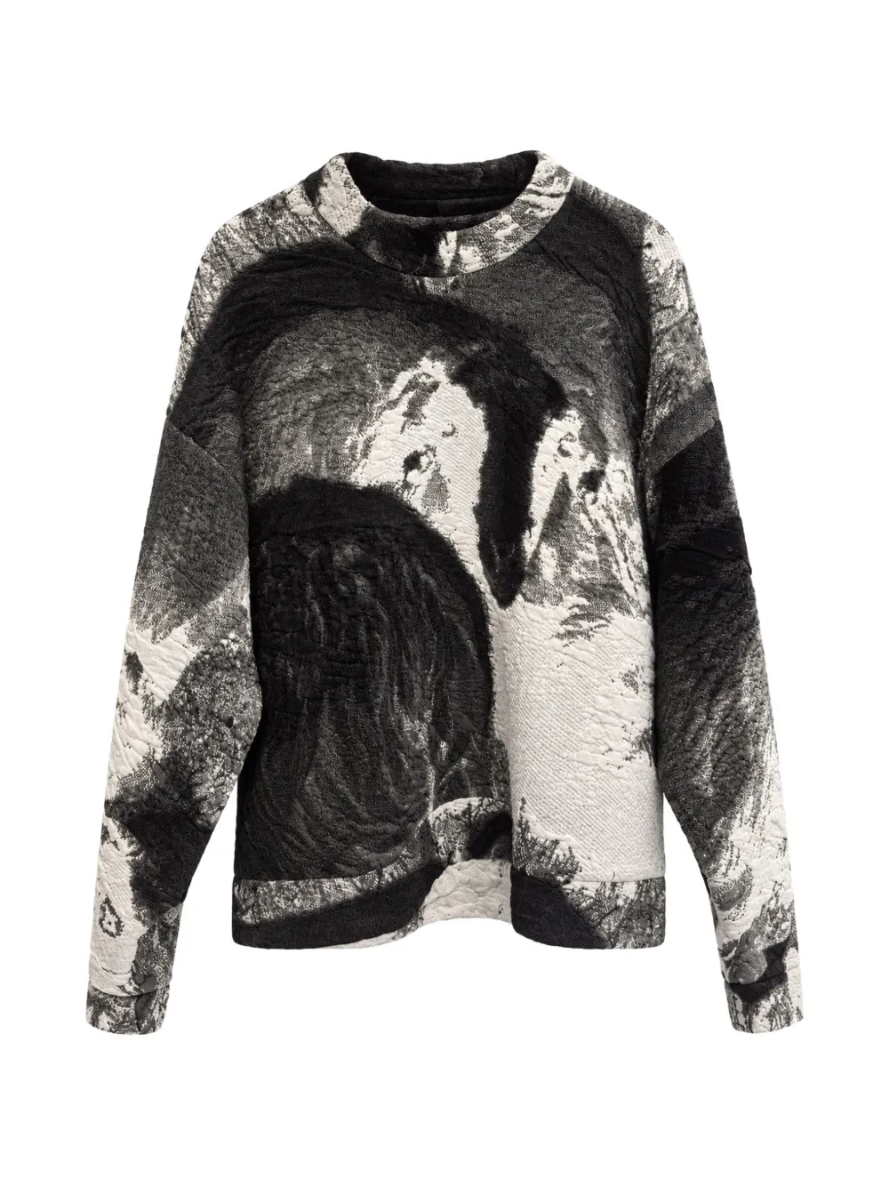 Anntian sheep-print quilted sweater - Black