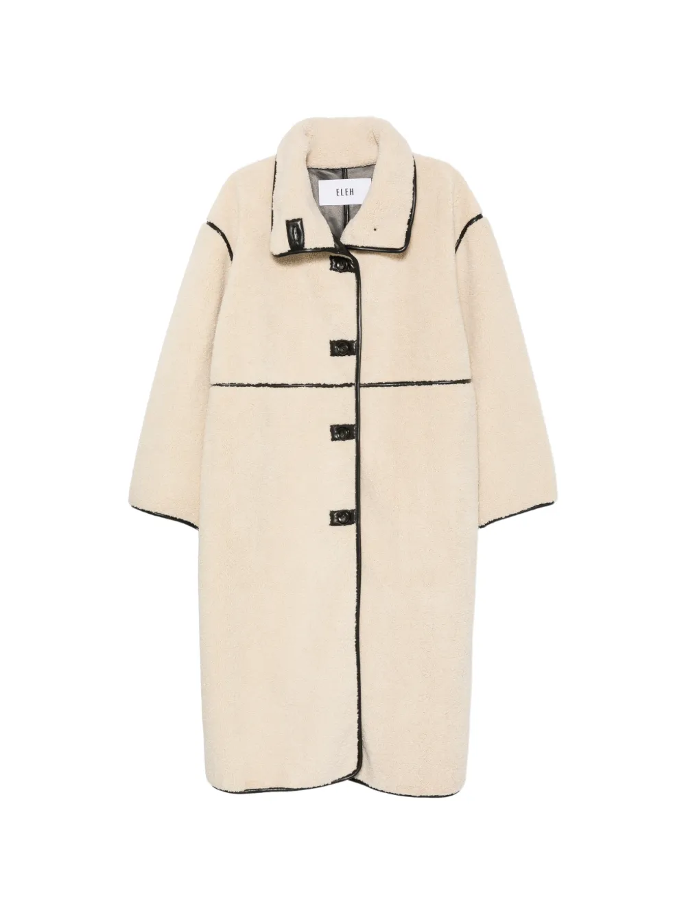 Eleh contrast-trim shearling-effect coat - Toni neutri