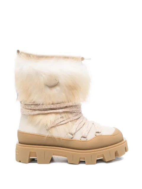 Moncler fur-trim lace-up boots