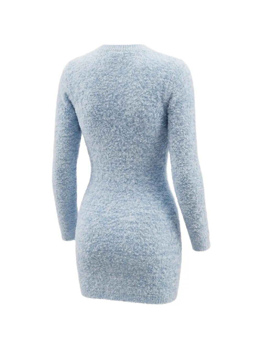 Elisabetta Franchi Kids Jurk met lange mouwen en knoop-detail Blauw