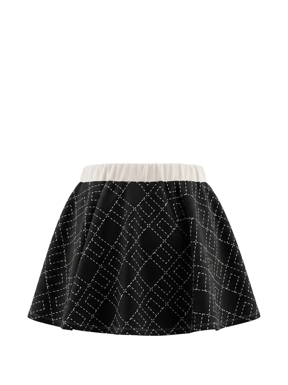 Elisabetta Franchi Kids monogram-print flared skirt Zwart