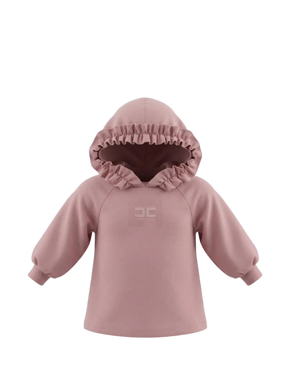Elisabetta Franchi Kids ruffle-trim logo-detail dress Roze
