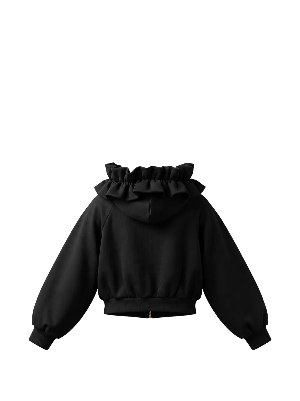 Elisabetta Franchi Kids Hoodie met ruches Zwart