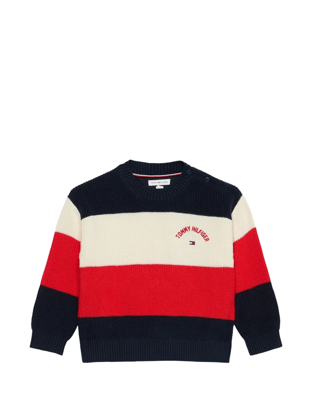 Tommy Hilfiger Junior Maglione in cotone a righe - Blu