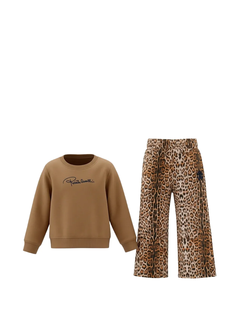 Roberto Cavalli Tuta sportiva con stampa leopardata - Marrone