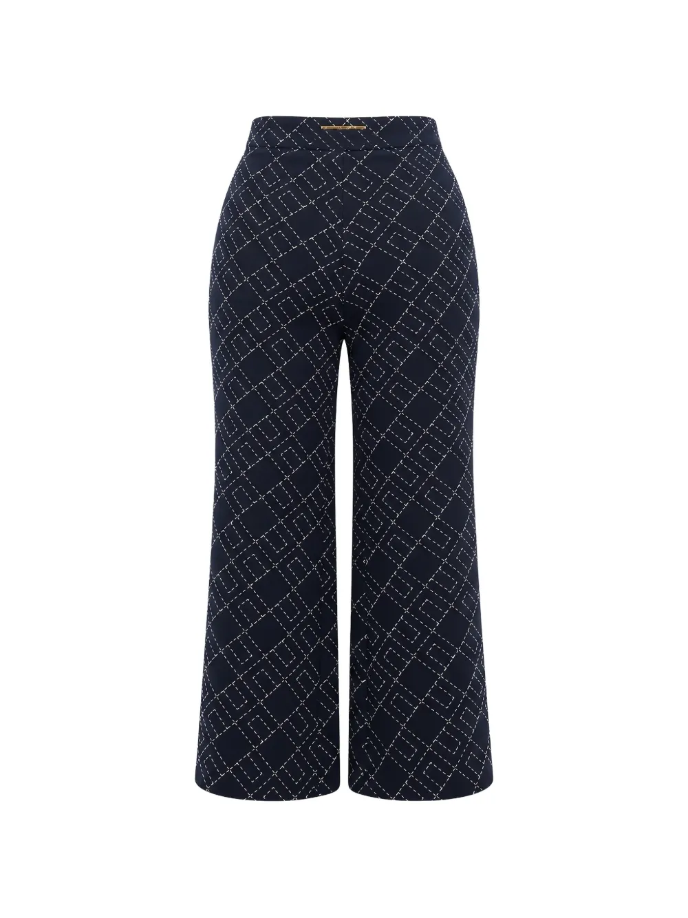 Elisabetta Franchi Kids Pantaloni a palazzo con cuciture a rombi - Nero