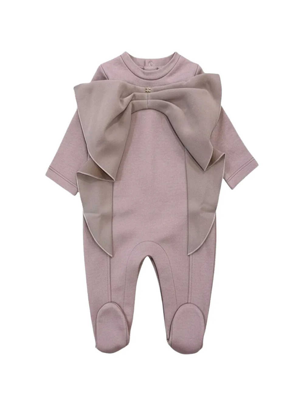 Elisabetta Franchi Kids Slaappak met strik-detail en voetjes Roze