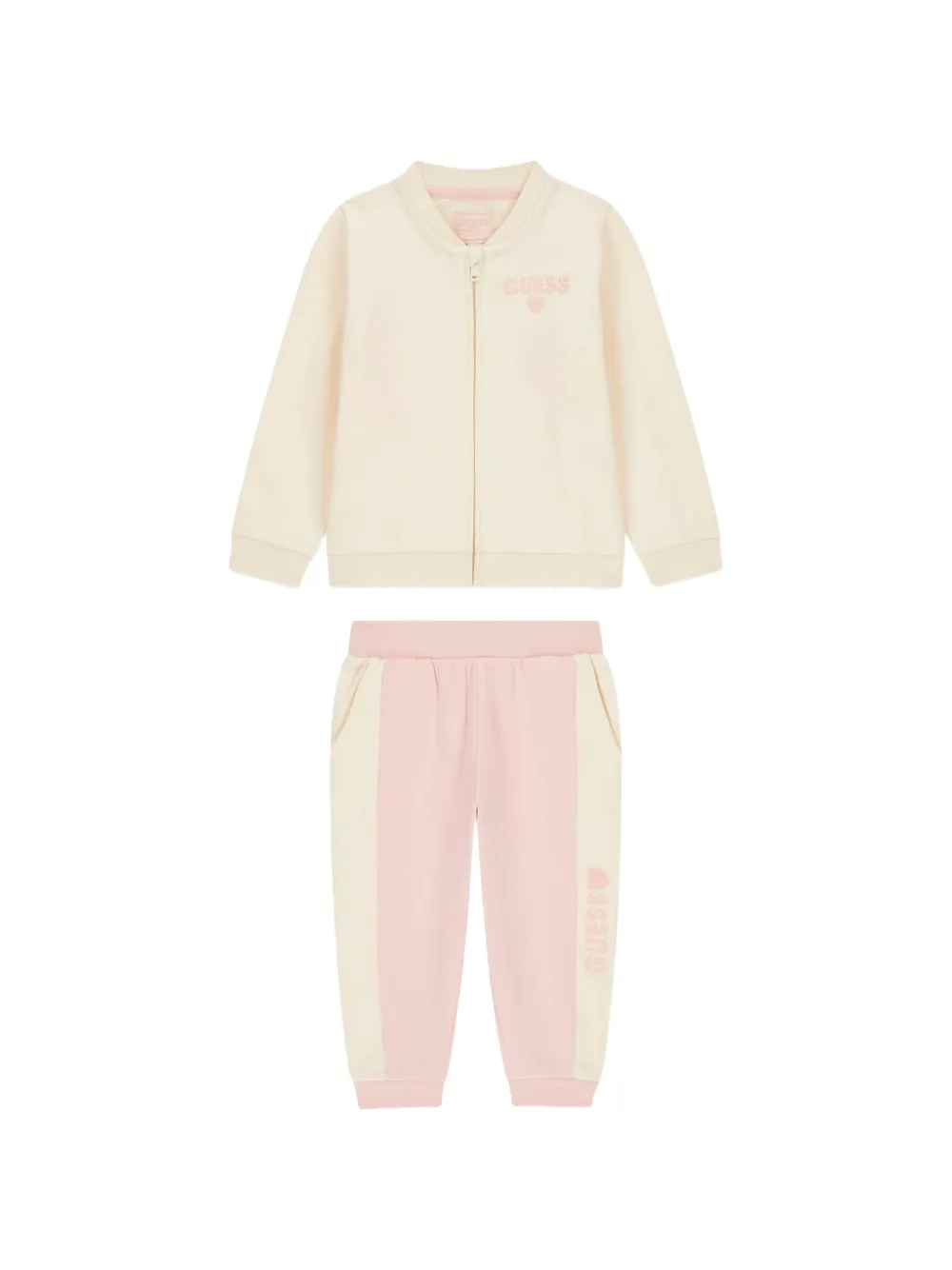 guess kids logo-embroidered tracksuit - Toni neutri