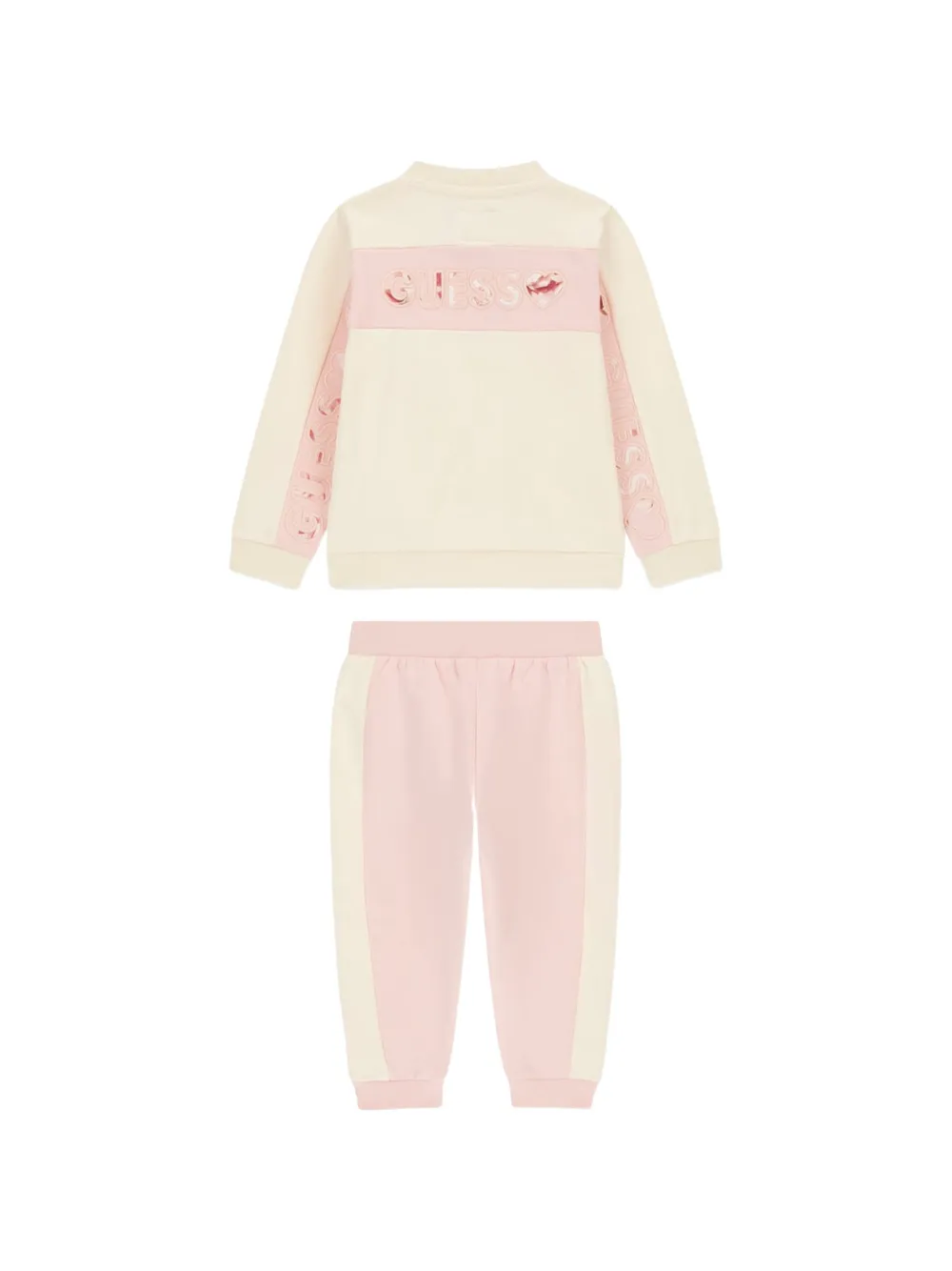 guess kids logo-embroidered tracksuit Beige