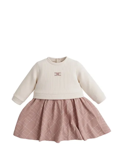 Elisabetta Franchi Kids logo-embroidered monogram-print dress
