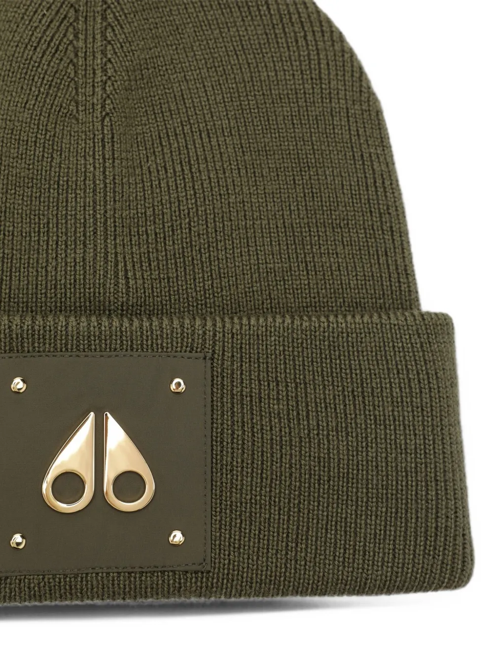 Moose Knuckles Gold Series Icon-logo beanie hat Groen