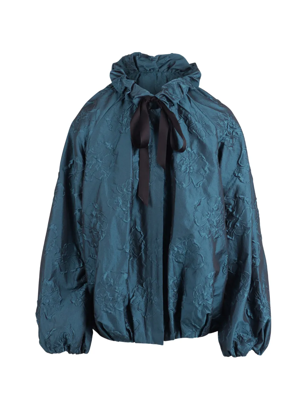 Ulla Johnson Roux floral-cloqué ruffled jacket Blauw