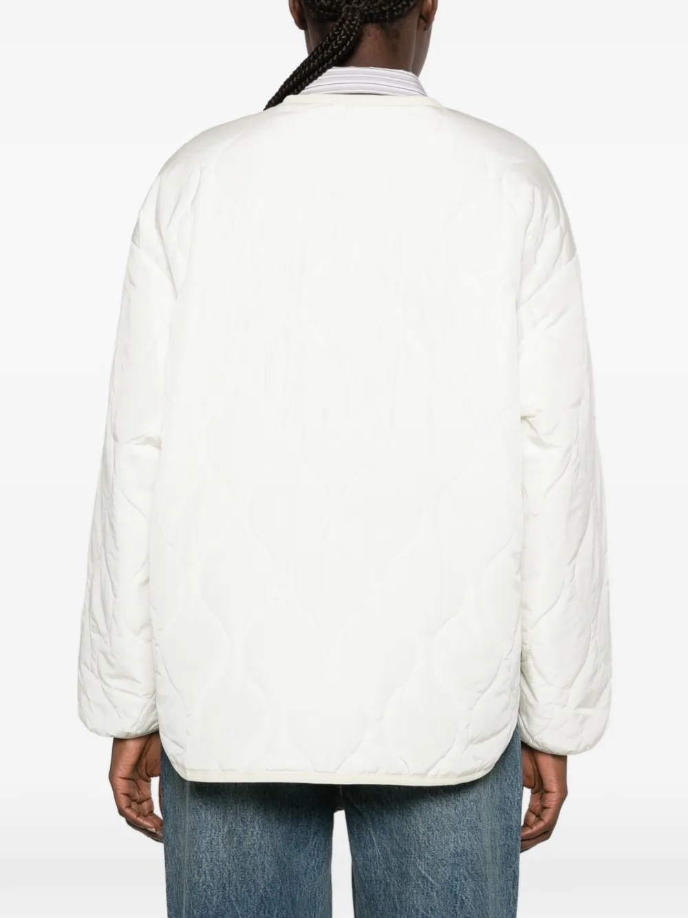New Balance quilted logo-embroidered jacket Wit