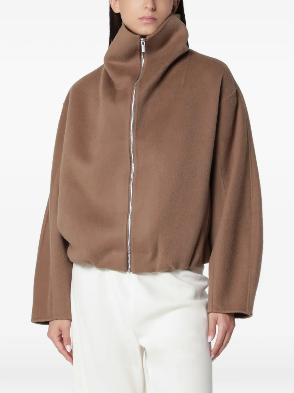 Almada Label Lindy high-neck wool jacket - Braun