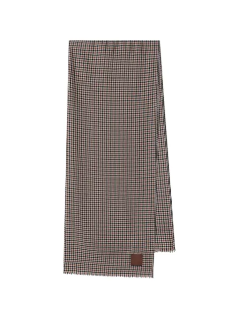 Weekend Max Mara check-pattern frayed scarf
