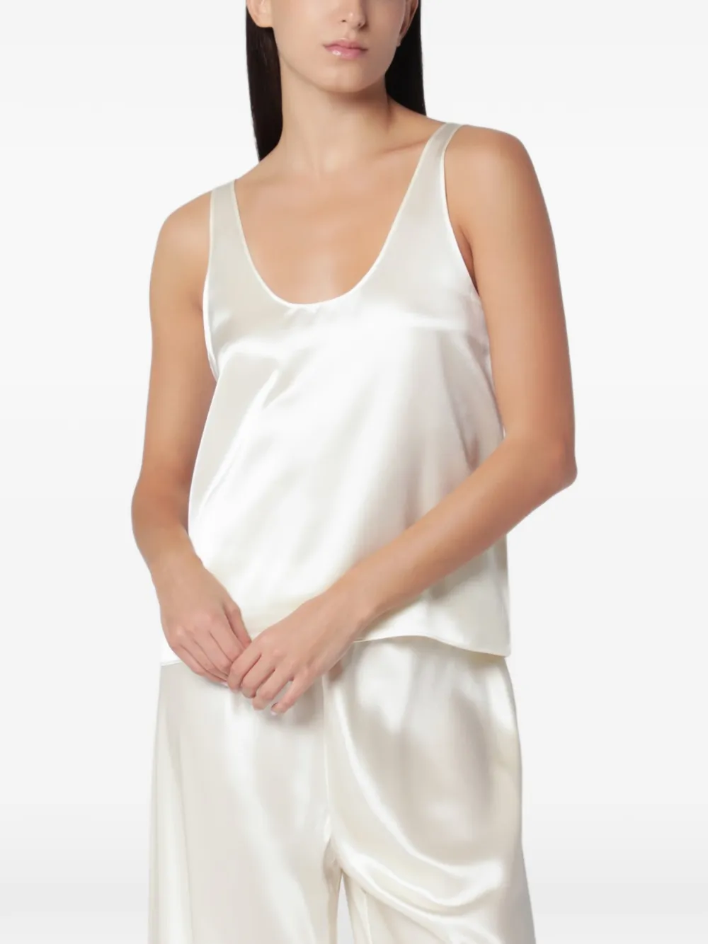 Almada Label Romy satin-finish top - Toni neutri