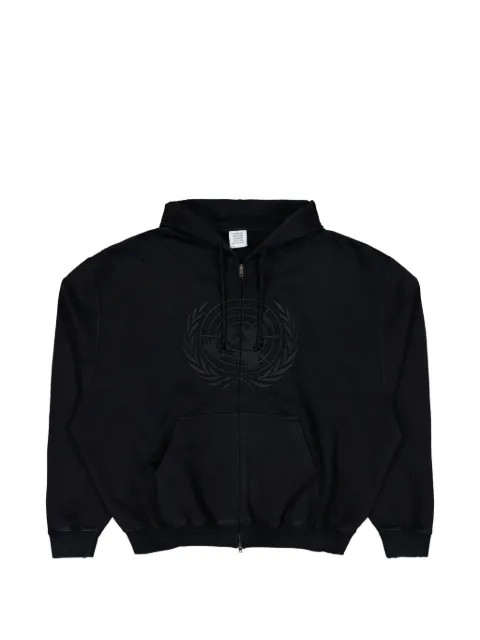 VETEMENTS embroidered zip-up hoodie