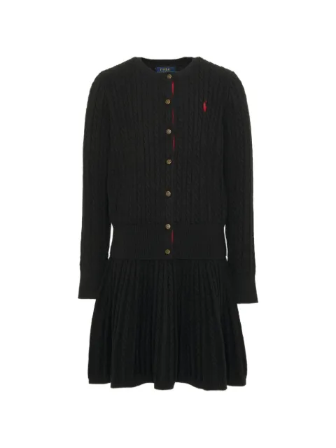 POLO RALPH LAUREN KIDS cable-knit cardigan and skirt set
