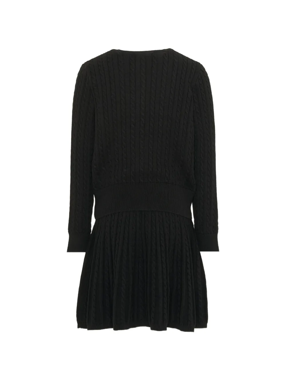 POLO RALPH LAUREN KIDS cable-knit cardigan and skirt set Zwart