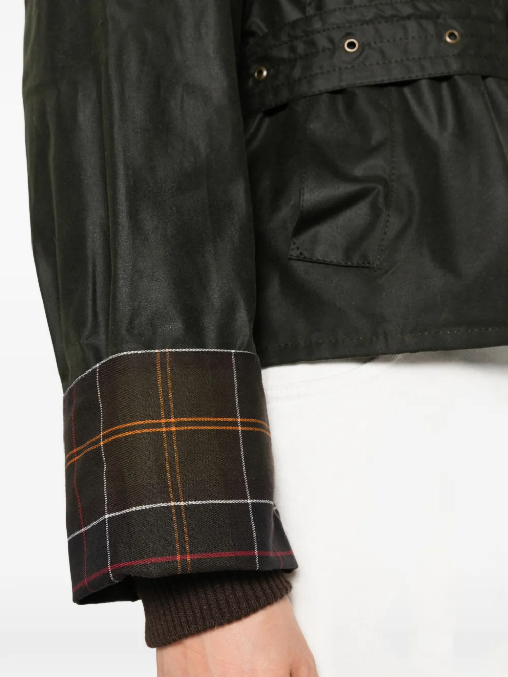 Barbour x WP belted waxed jacket Groen