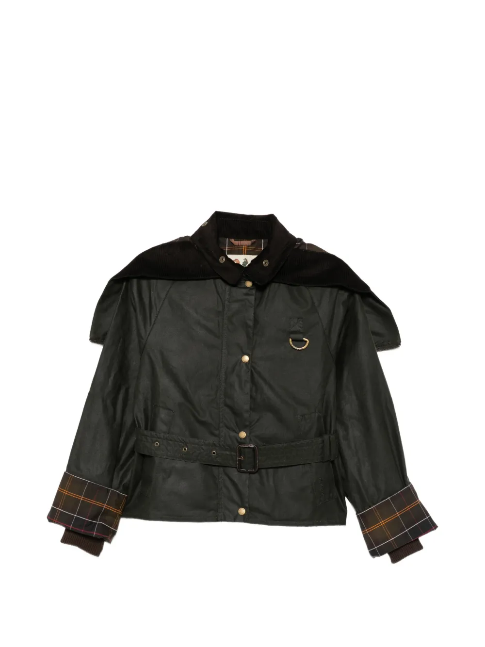 Barbour x WP belted waxed jacket - Grün