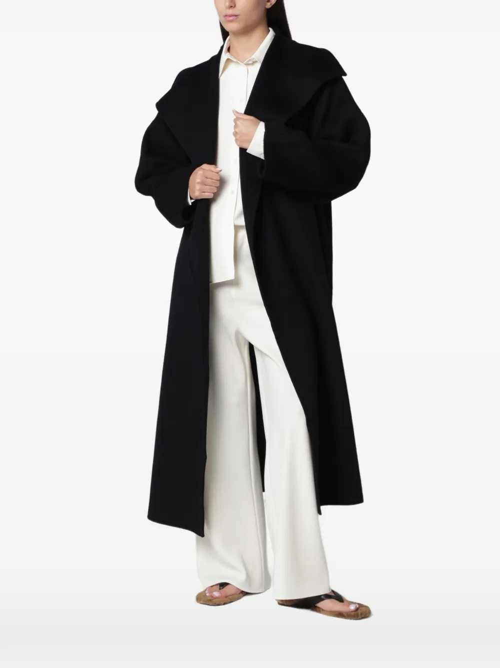Almada Label Kaity oversized-collar coat - Black