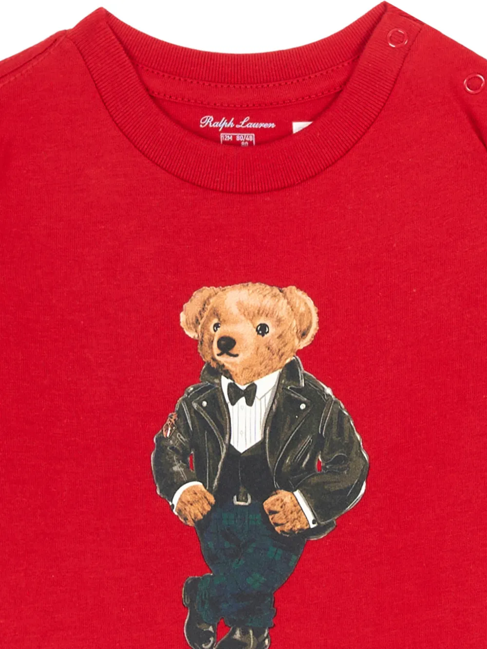 POLO RALPH LAUREN KIDS T-shirt met teddybeerprint Rood