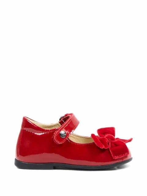 NATURINO bow-detail patent-leather ballet flats