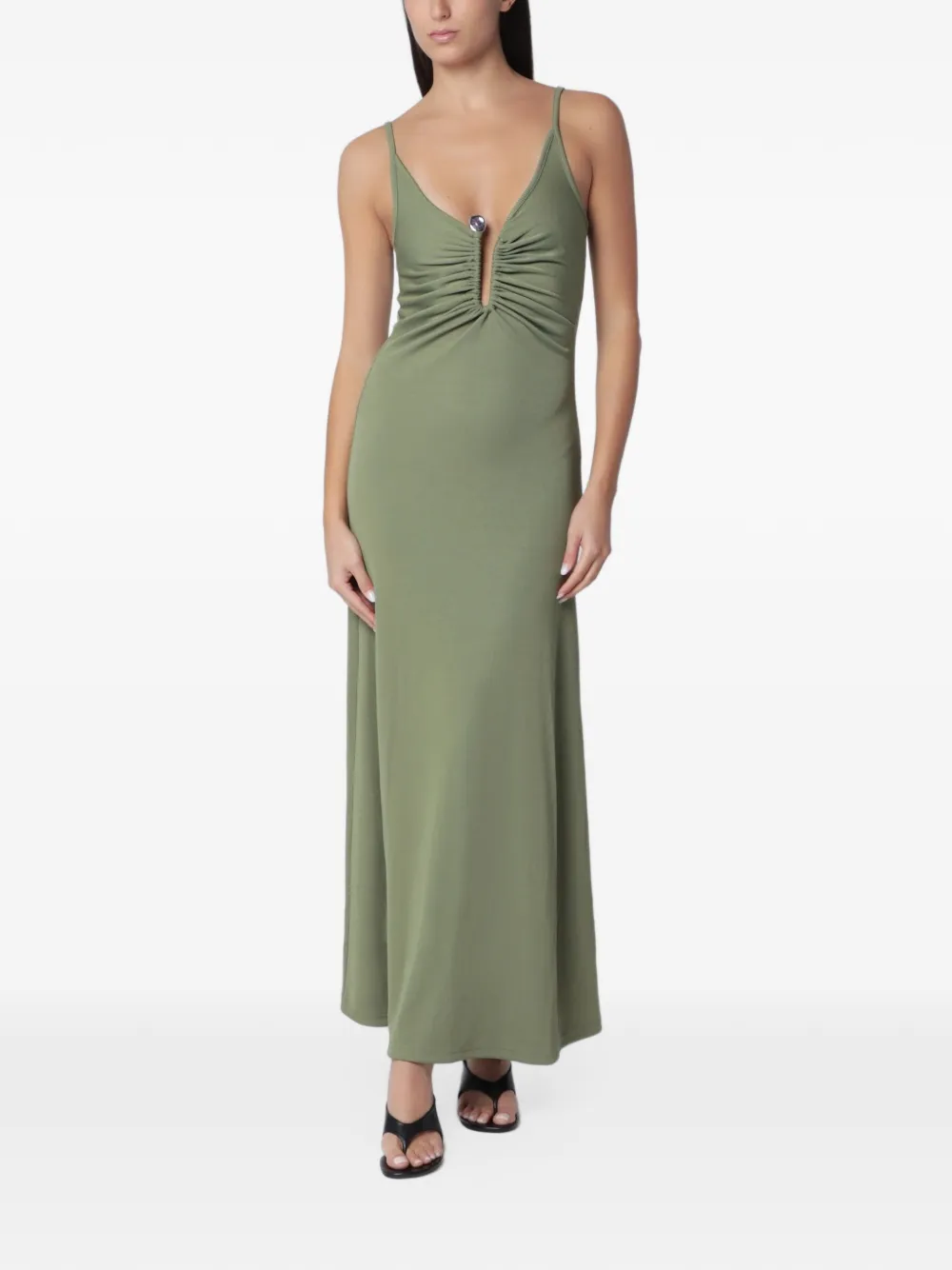 Christopher Esber Droplet crystal-clasp maxi dress Groen