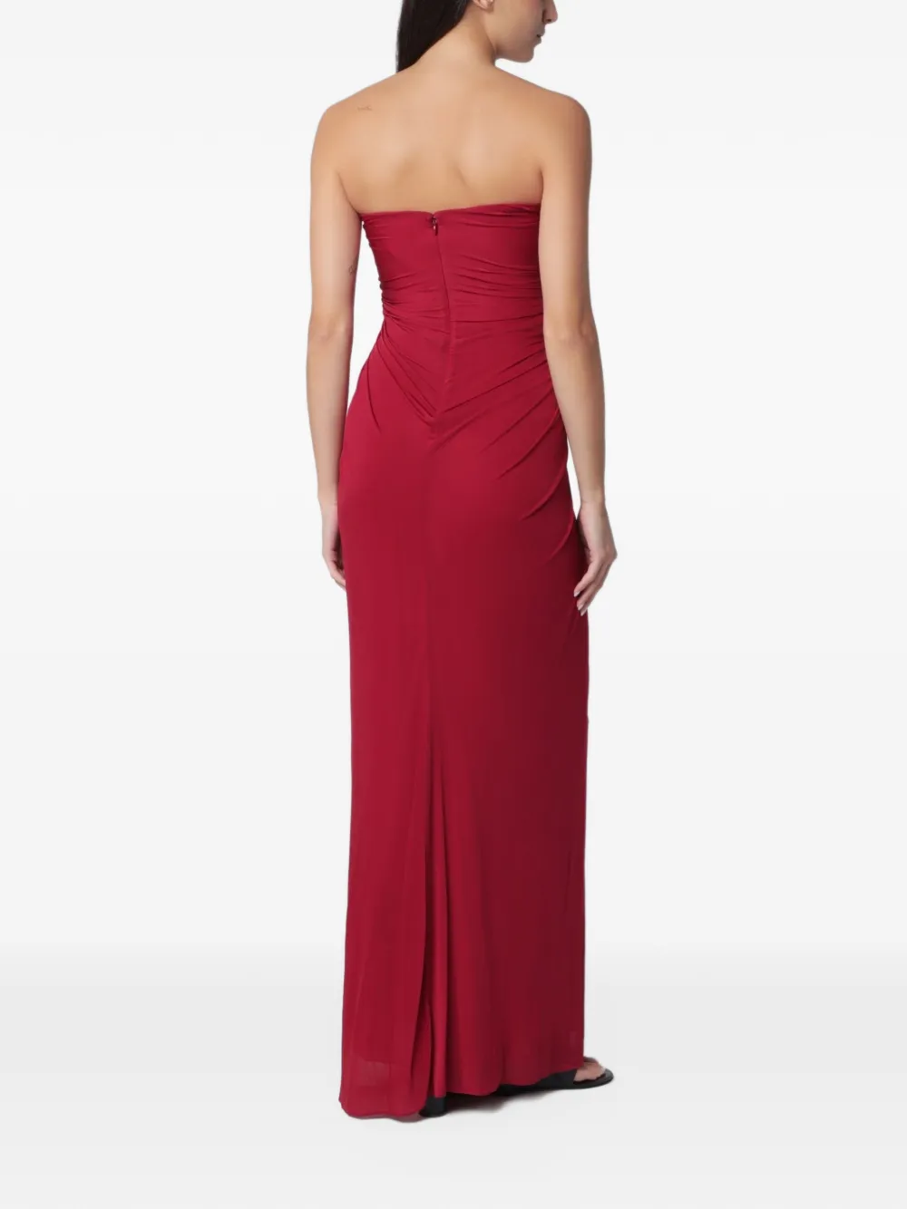 Christopher Esber Helix crystal-embellished strapless gown Rood