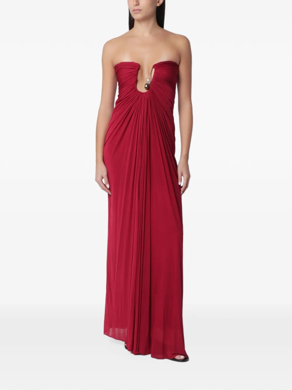 Christopher Esber Helix crystal-embellished strapless gown Rood