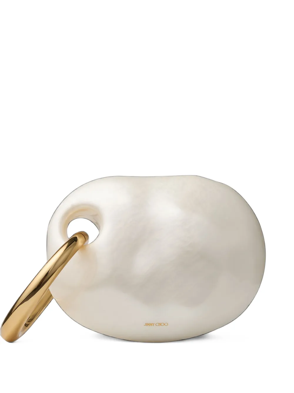 Jimmy Choo Oyster natural acrylic glass minaudière with bracelet handle bag - Toni neutri